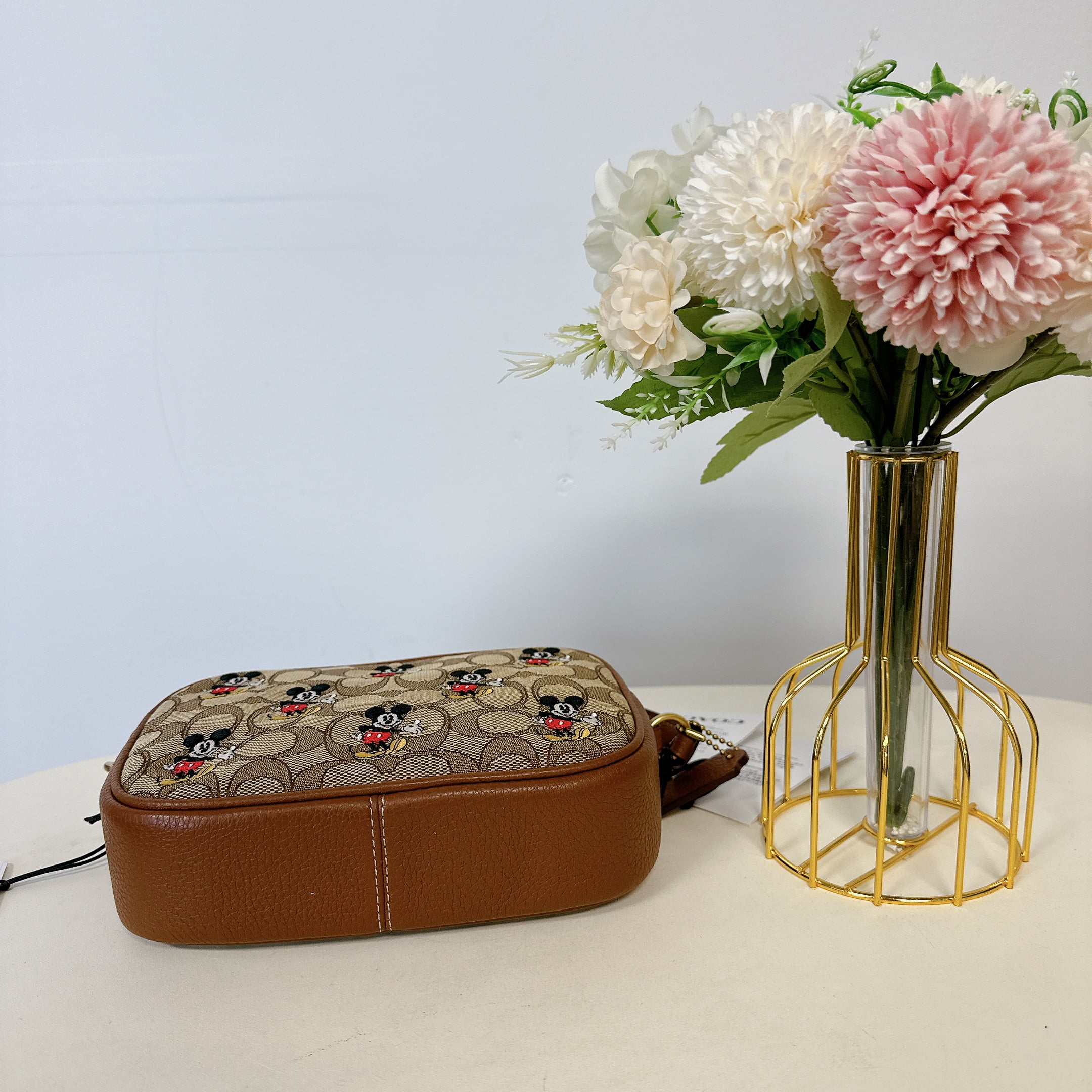 Coach CN034 Disney Mini Jamie Camera Bag in Signature Jacquard Mickey Mouse IN Khaki Multi