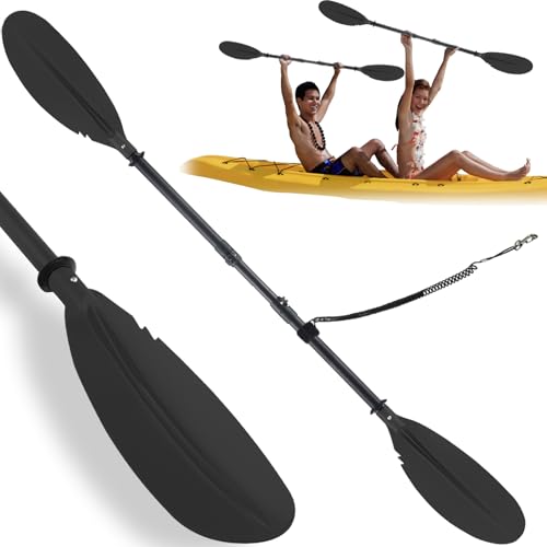 Kayak Paddle for Adults,70 to 95in Paddle Board Paddles Telescopic Frosted Pipe Shaft Kayaking Boating Canoeing with 1 Free Paddle Leash Double Oar Float Paddle Sturdy Durable
