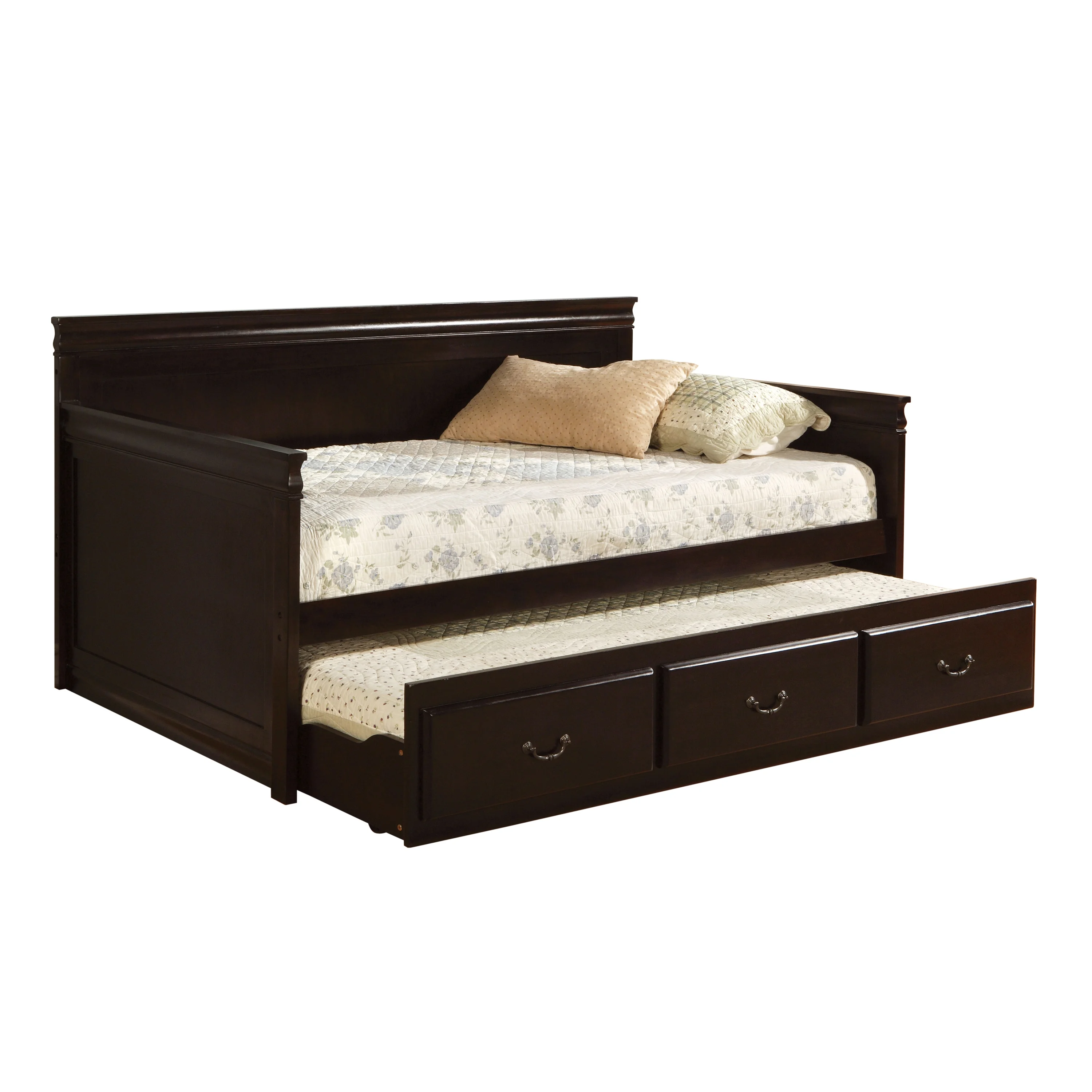 Furniture of America Carter Traditional Wood Daybed with Trundle, Espresso