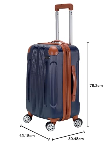 Rockland London Hardside Expandable Luggage with Spinner Wheels, Pink, Carry-On 20-Inch