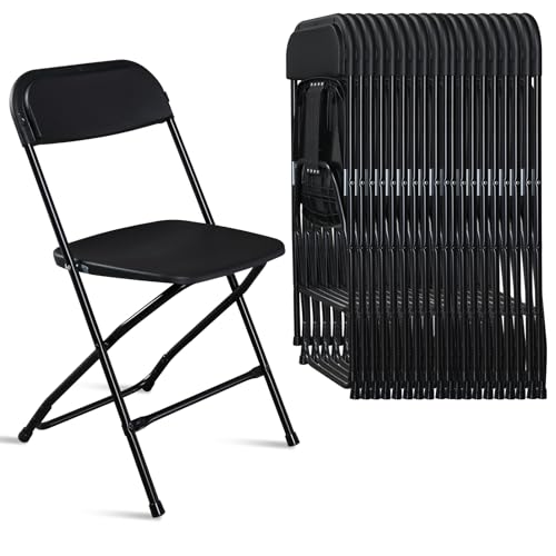 6pcs Folding Chair, Plastic Chairs with 330-Pound Capacity, Easy to Fold and Store Suitable for Indoor & Outdoor, Wedding, Party, Restaurant, Meeting Room, Patio and Garden, White
