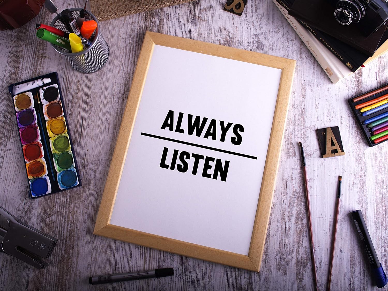 Always Listen Poster Print, Inspirational Print, Motivational Quotes, Office Art, Cubicle Picture, Home Wall Decor Unframed