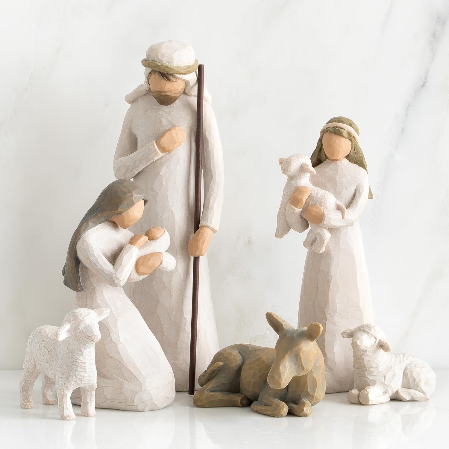 Willow Tree Nativity Starter Figures plus Three Wisemen, sculpted hand-painted 9-Piece Set