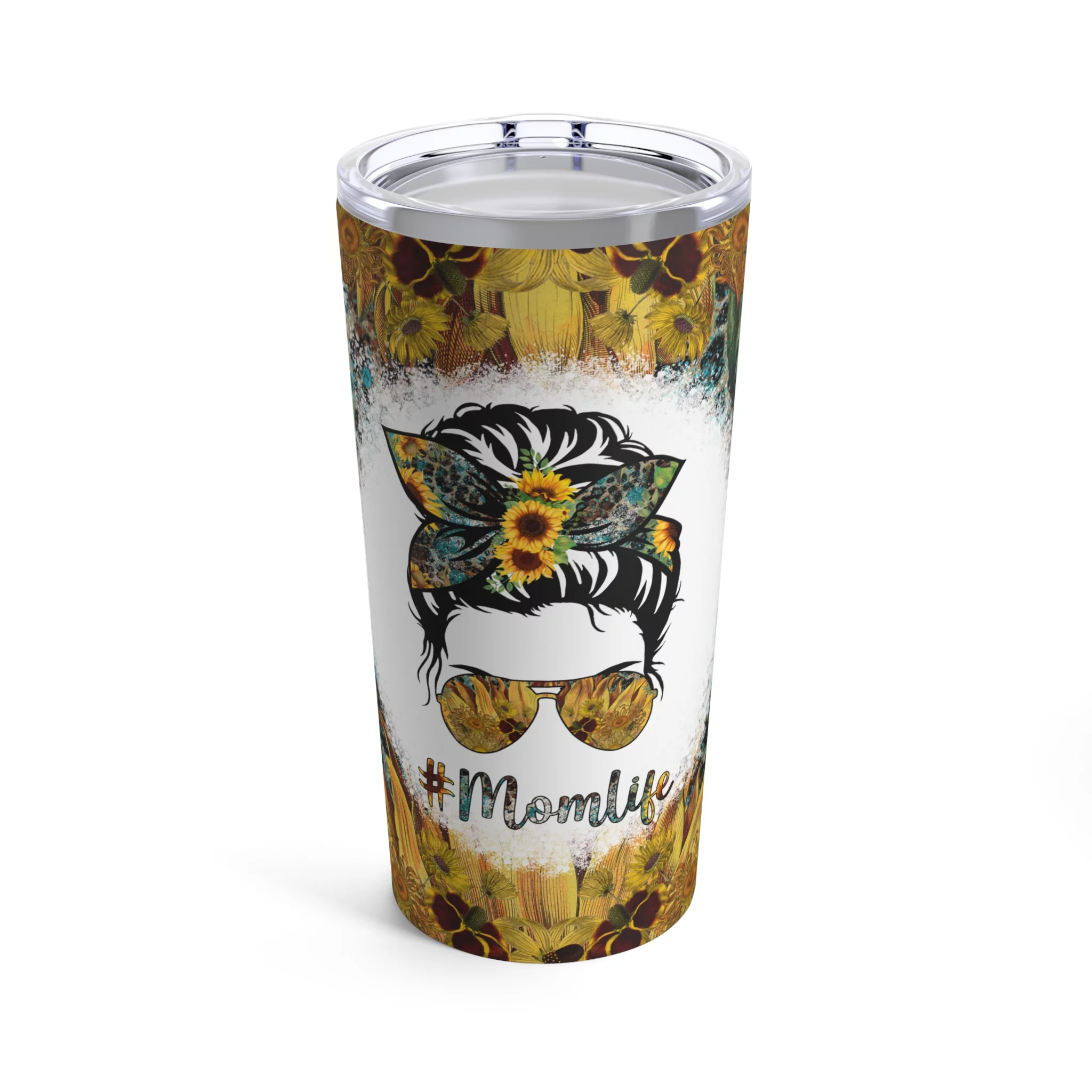Mom Life Sunflower Floral 20oz Stainless Steel Tumbler