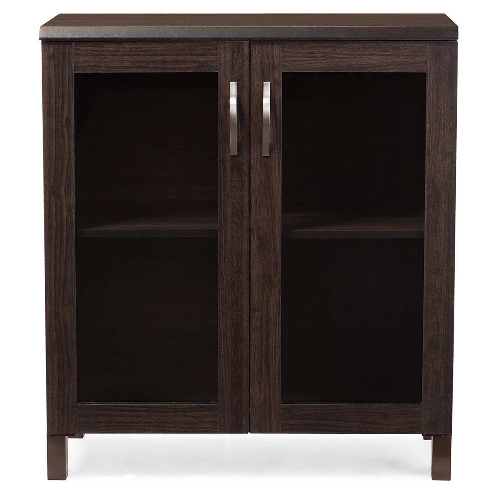 Baxton Studio Sintra Curio Cabinet in Dark Brown