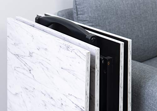 Linon Nikki Brown Faux Marble Tray Table Set