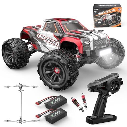 MEW4 1/16 4X4 RC Offroad Truck - RTR Durable Beginner RC Car, High Speed 38 Km/h, Remote Control Monster Truck with 2 1500 mAh Batteries,Gifts for Adult and Boys