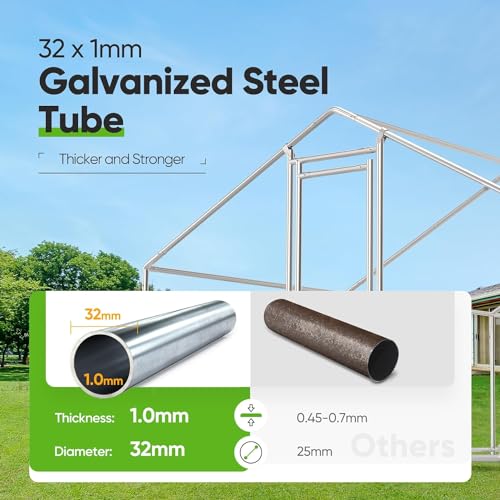 Quictent Premium Large Metal Chicken Coop Run Upgraded with Galvanized Hardware Cloth & 1.26