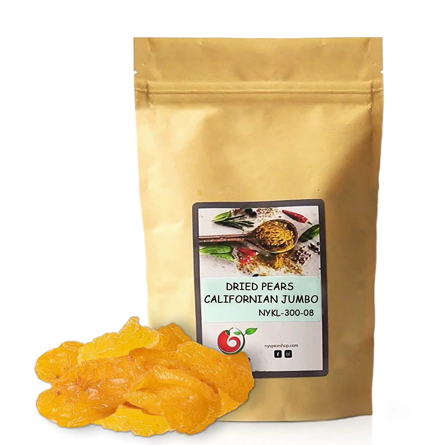 NY SPICE SHOP Dried Pears - 3 Pound - Dried Pears Bulk - Sun Dried California Pears - Bartlett Pears