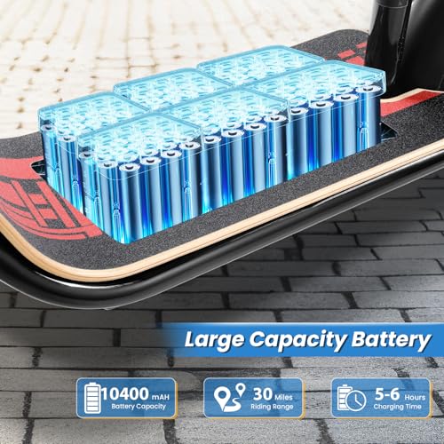 Caroma Peak 500W/800W/1200W Electric Scooter with Seat, 30 Miles Max Range Electric Scooter Adults&Teens, 48V Large Battery, 20MPH Top Speed Foldable Ebike, Adjustable E-Bike with Basket&Kid Seat