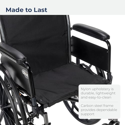 Drive Medical Cruiser III Light Weight Wheelchair with Flip Back Removable Arms, Desk Arms, Swing Away Footrests, 20'' Seat