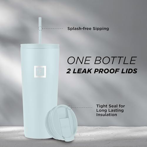 IRON °FLASK Classic Tumbler - Vacuum Insulated Stainless Steel Water Bottle, Double Walled, Drinking Cup, Insulated Travel Mug (Cotton Candy, 24 oz Solid Lid)