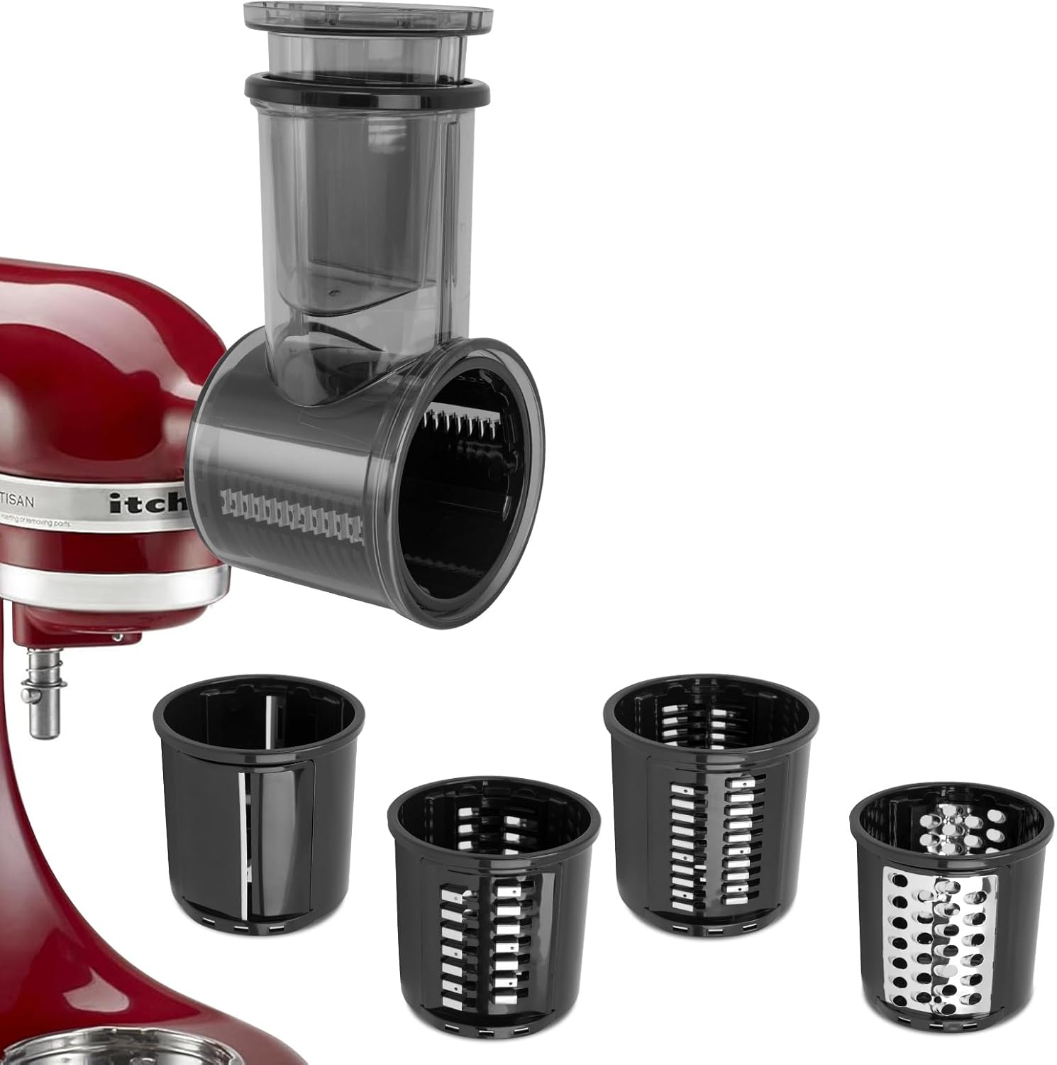 Slicer/Shredder Attachment for KitchenAid Stand Mixer,Food Slicers Cheese Grater Attachment for Kitchenaid,Salad Maker Accessory Vegetable Chopper with 5 Blades