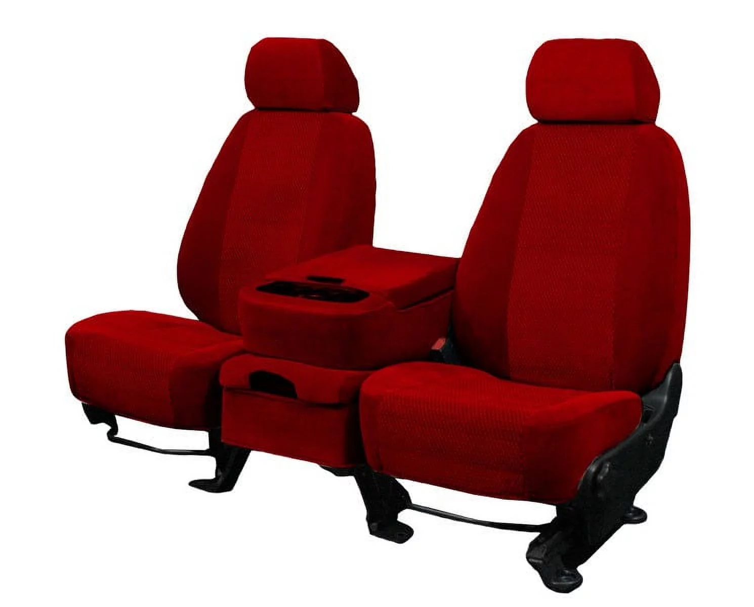 CalTrend Rear 60/40 Split Back & Solid Cushion O.E. Velour Seat Covers for 1991-1999 Saturn SL2|SL1 - ST351-02RS Red Monarch Insert with Classic Trim