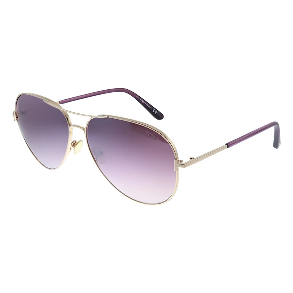 Tom Ford Clark TF 823 Metal Unisex Aviator Sunglasses Rose Gold 61mm Adult