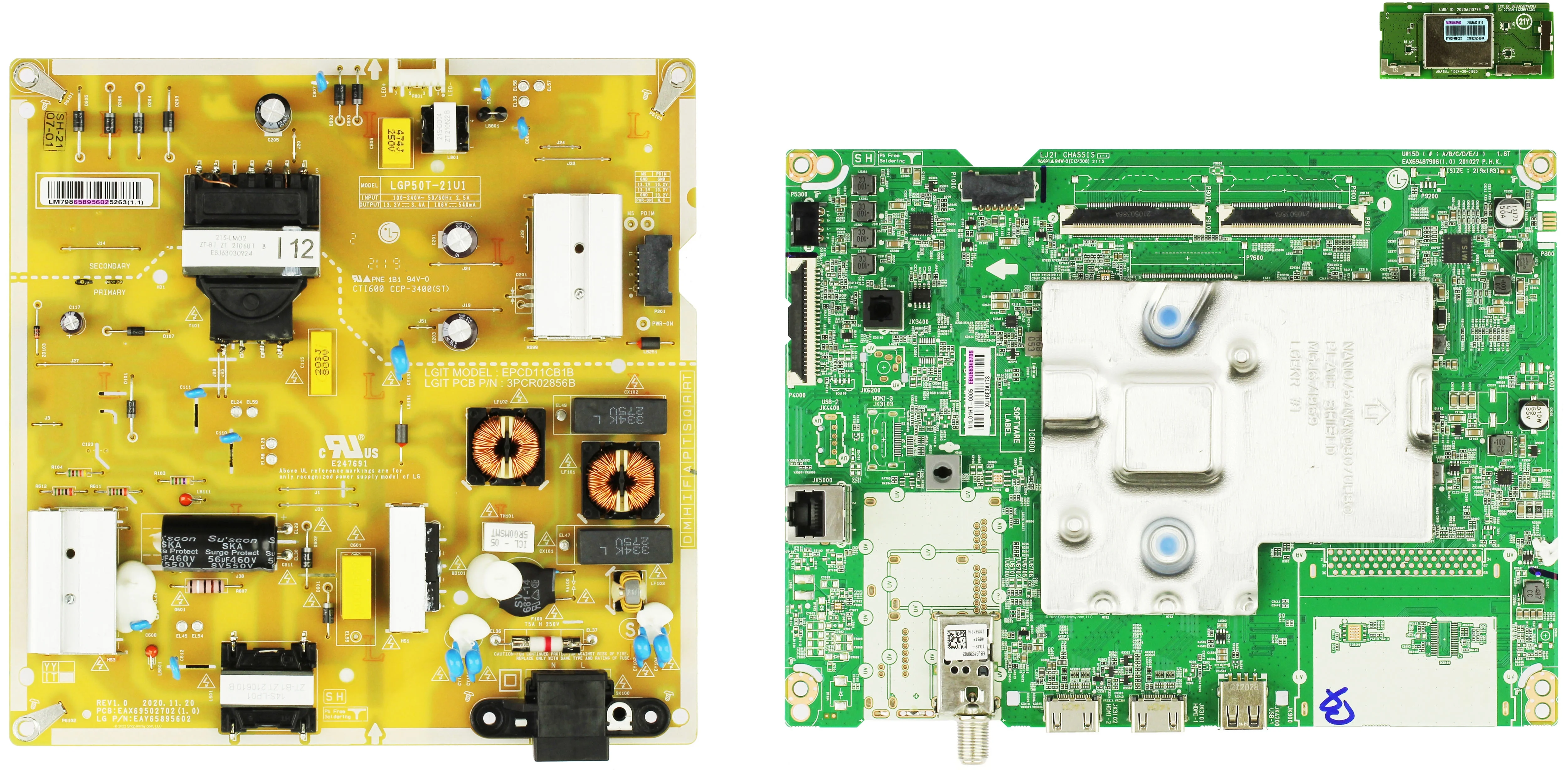 LG 50UP7670PUC.BUSJLJM Complete LED TV Repair Parts Kit