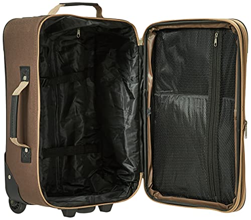 Rockland Fashion Softside Upright Luggage Set, Expandable, Kensington, Black and White, 2-Piece(14/19)