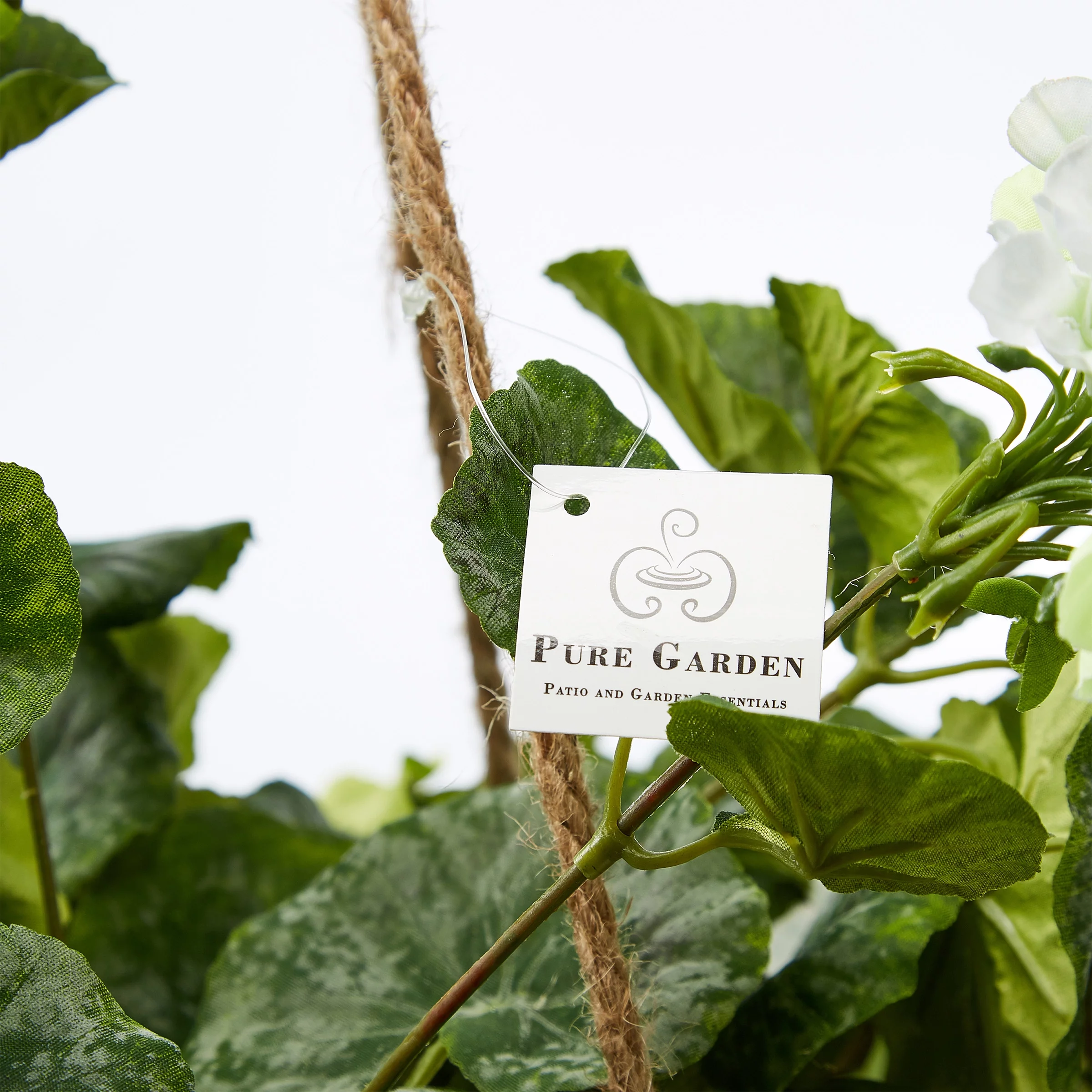 Pure Garden Faux Flowers – Light Pink Geranium Hanging Natural and Lifelike Floral Arrangement with Basket