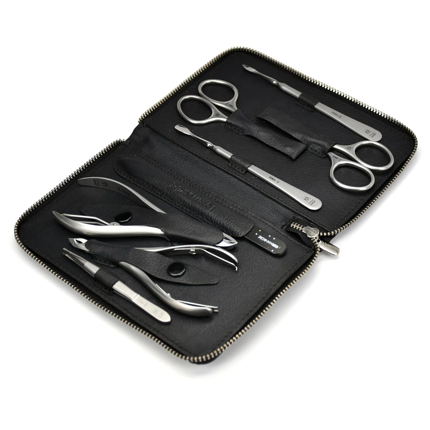 8Pc Manicure Set In Leather Case - FINOX Stainless Steel Tools Handmade In Solingen Germany – Professional Nail And Cuticle Care