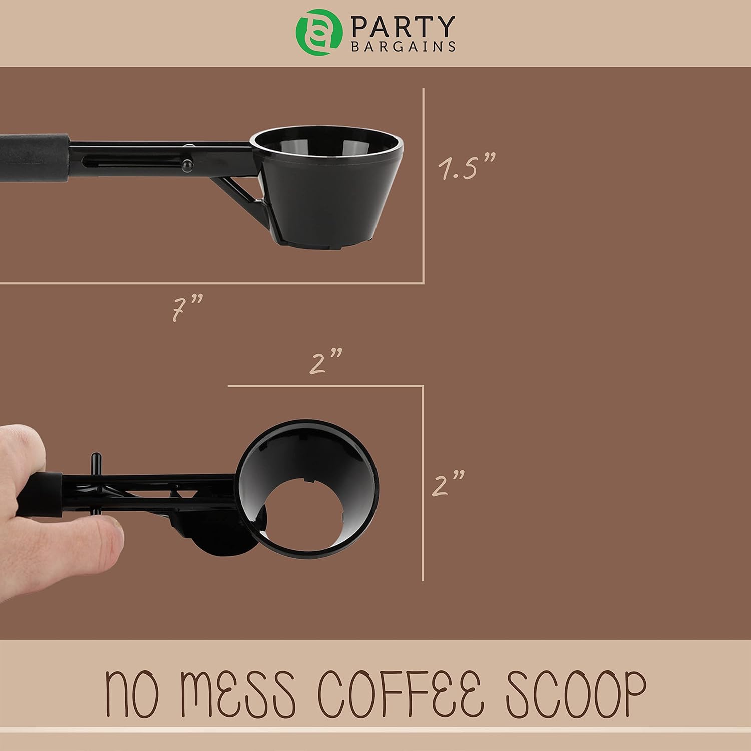 Party Bargains Coffee Scoop for Keurig Reusable K Cups - 1 Scoop for Single Serve Refillable Keurig Filters - Black