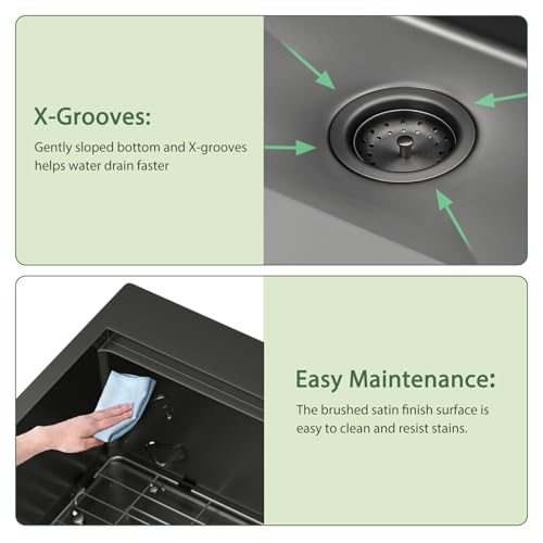 25 Inch Utility Laundry Sink Drop In 16 Gauge Stainless Steel Single Bowl Laundry Room Sink Laundry & Utility Room Kitchen Sinks 25