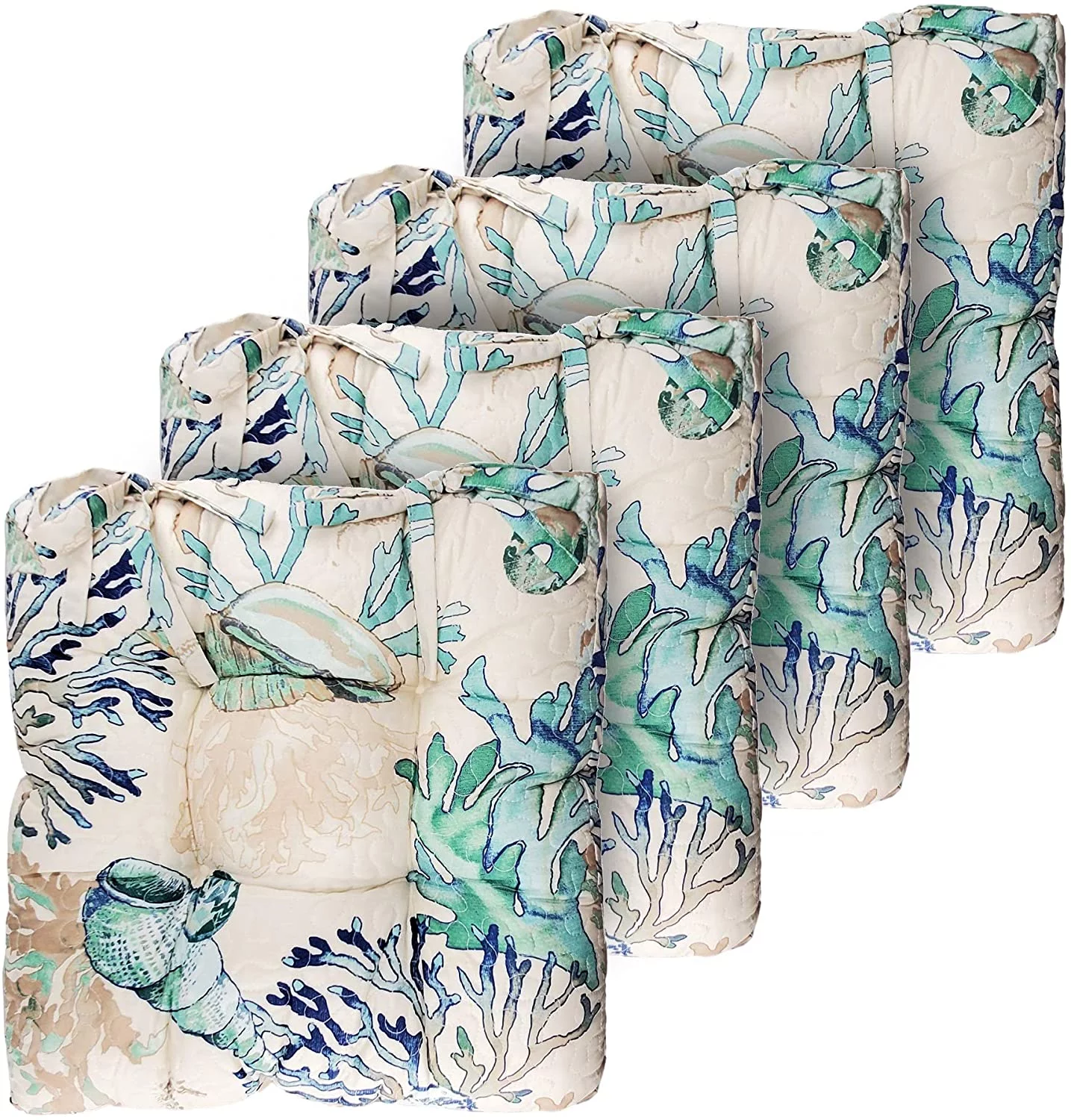 Barefoot Bungalow Atlantis Triple Layered Chair Pad, Set of 4