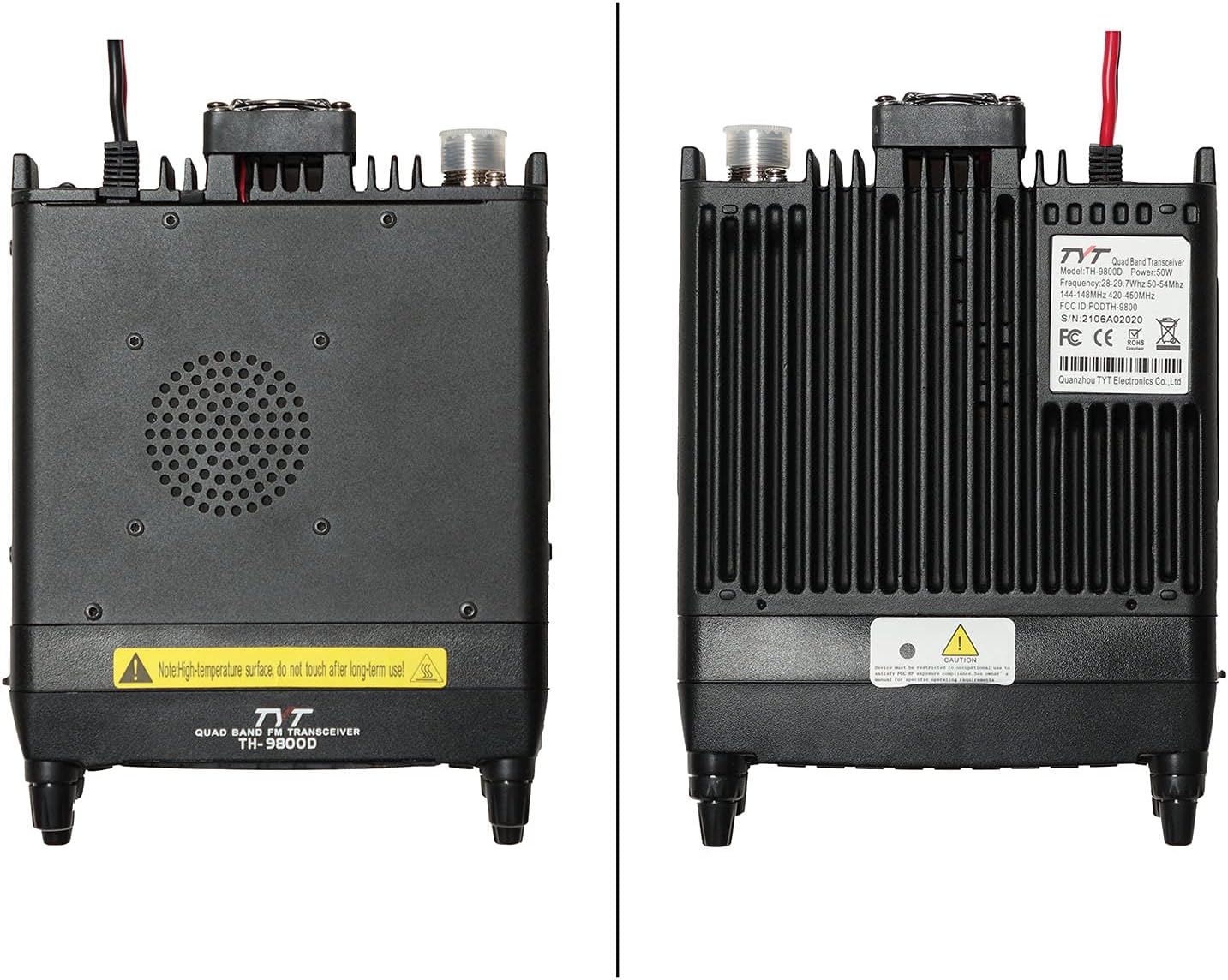 TYT TH-9800D Plus Version Quad Band Cross-Band 50W Mobile Transceiver Vehicle Radio Amateur Base Station, Cable/Software incl