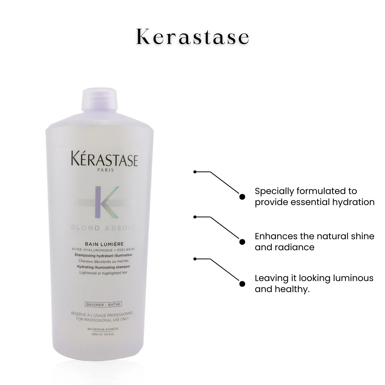 Kerastase Blond Absolu Bain Lumiere Hydrating Illuminating Shampoo, 34 oz