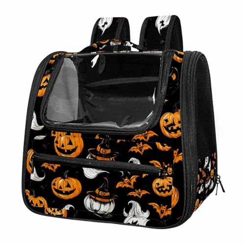 Halloween Pumpkin Cat Carriers Dog Carrier Pet Carrier with Locking Safety Zippers for Cats, Kitties, Puppies and Small Dogs