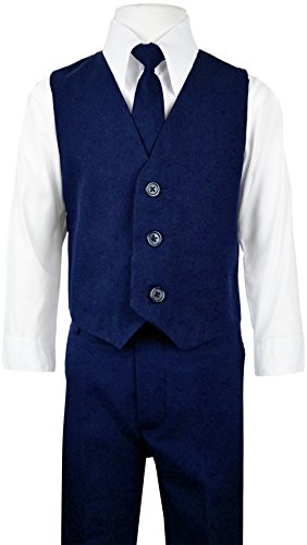Black n Bianco Boys Solid Suit and Tie Formal Outift