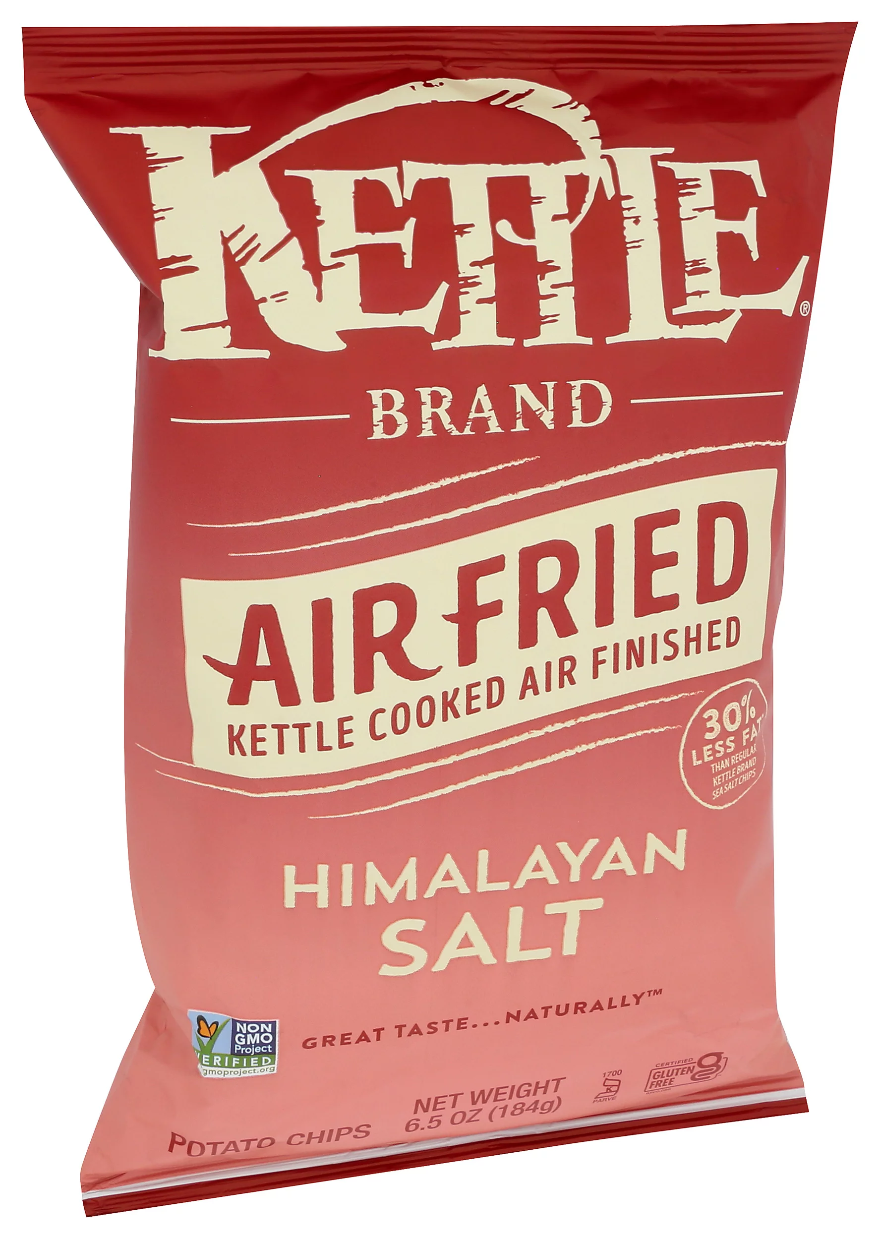 Kettle Bran, Kettle Cookedair Fried Potato Chips, Himalayan Salt, 6.5 Ounce, Pack Of 12