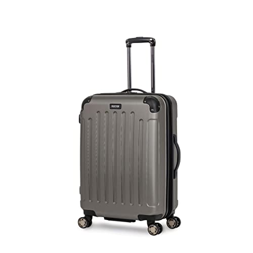 Kenneth Cole REACTION Renegade Luggage Expandable 8-Wheel Spinner Lightweight Hardside Suitcase, Navy Blue, 20-Inch Carry On