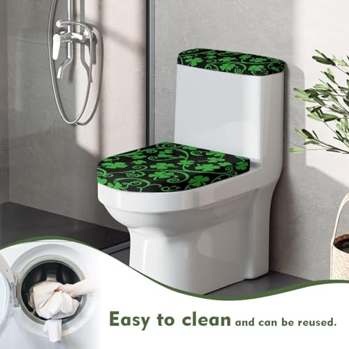 Christmas Bow Bell Toilet Tank Lid Cover and Toilet Seat Lid Cover 2 Pcs Set Toilets Covers with Elastic Cloth Fits Most Toilets Tanks & Lids