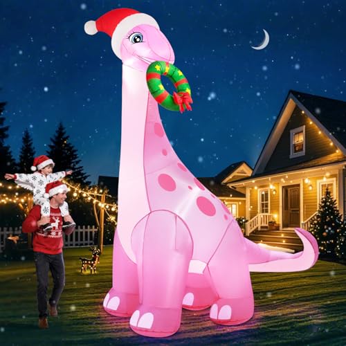 12FT Giant Christmas Inflatables Decorations Snowman Built-in Music & 360° Rotation 3-Color LED Lights, Huge Christmas Blow Up Yard Decoration Outdoor for Xmas Garden New Year