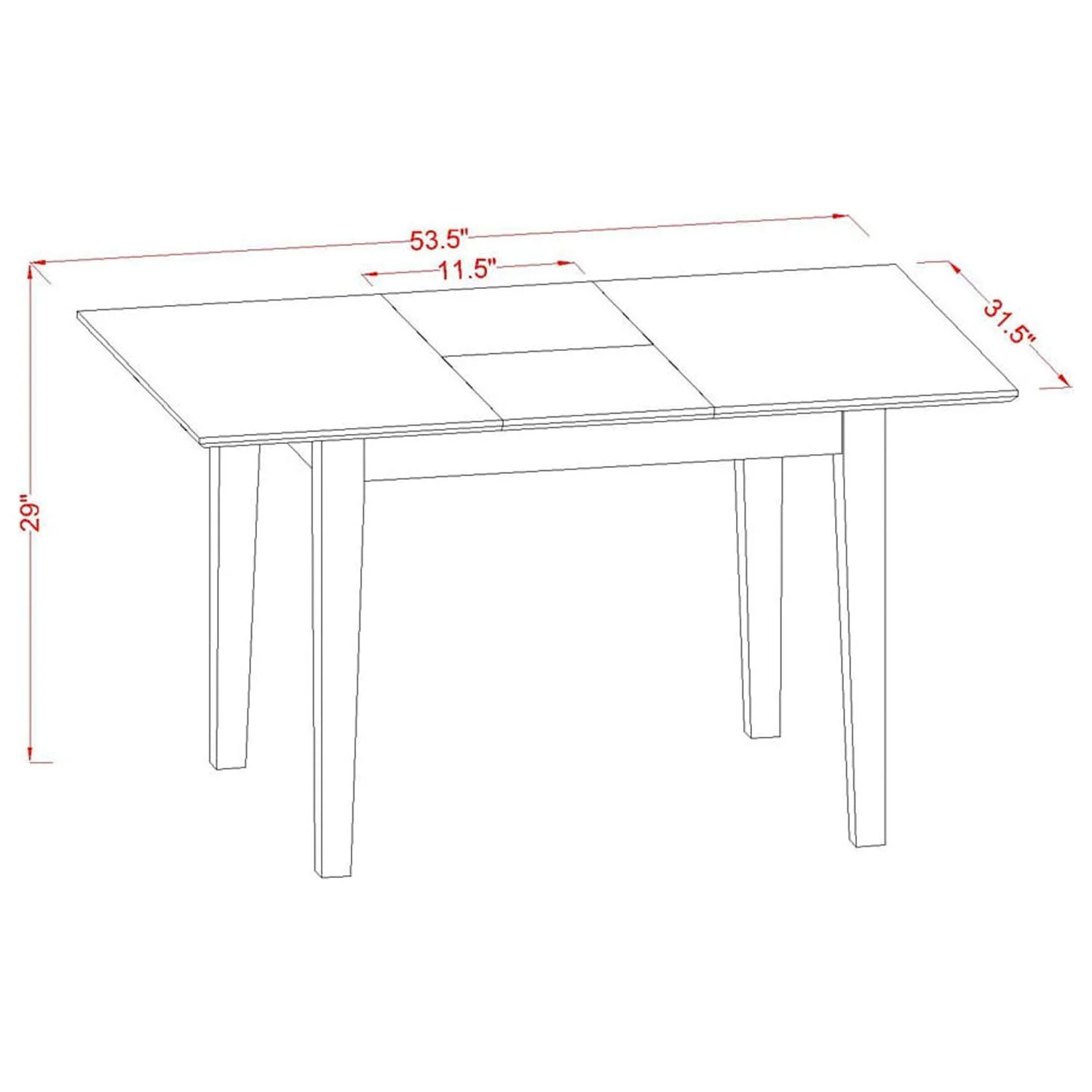NOFR5-MAH-05 5Pc Dining Set Includes a Rectangle Dinette Table with Butterfly Leaf and Four Parson Chairs with Doeskin Fabric, Mahogany Finish