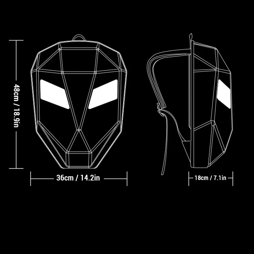 Walmeck LED Riding Backpack Hard Shell Waterproof Motorcycle Helmet, Ideal for Outdoor Activities