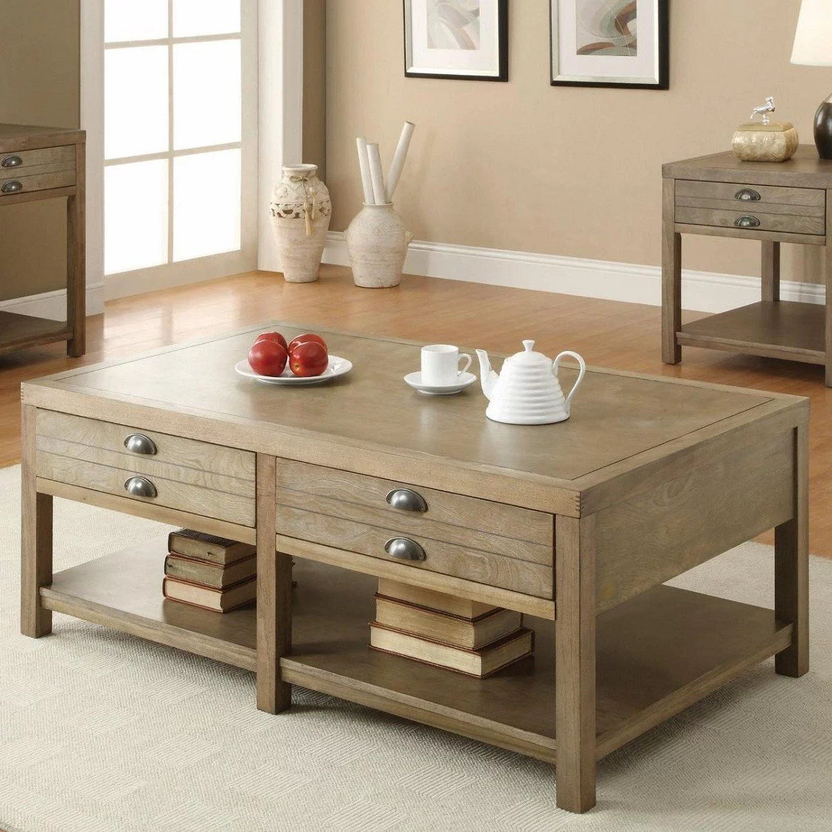Coaster Home Furnishings Rosenberg 2-Drawer Coffee Table Light Oak