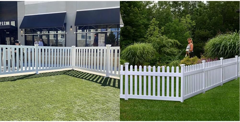 Zippity 5.5' x 3' Davidson Hinged Portable Vinyl Fence Kit and 36