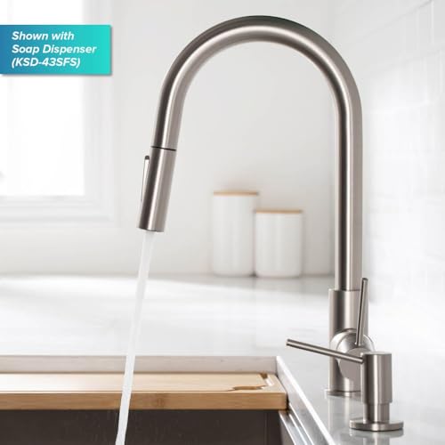 KRAUS Oletto Tall Modern Single-Handle Touch Kitchen Sink Faucet with Pull Down Sprayer in Spot Free Stainless Steel, KTF-3101SFS