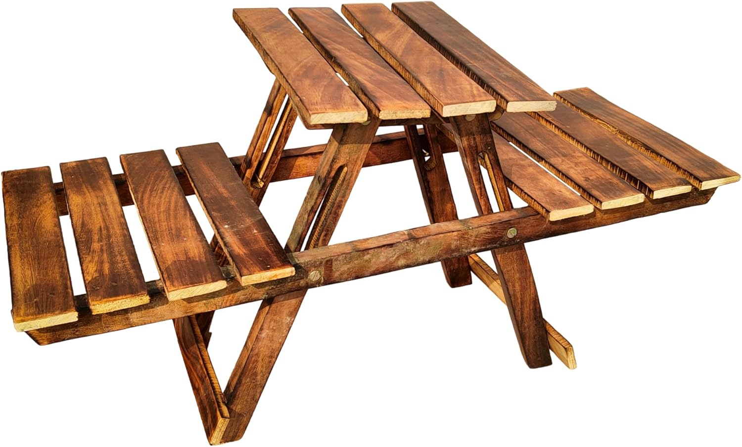 Wood Plant Foldable Stand Indoor Outdoor | Ladder Large Multi Tiered Plant Holder Wooden | Display Storage Shelf 3 Layered Step Plant Rack, Stair Plant Stand | Garden Decor Gift