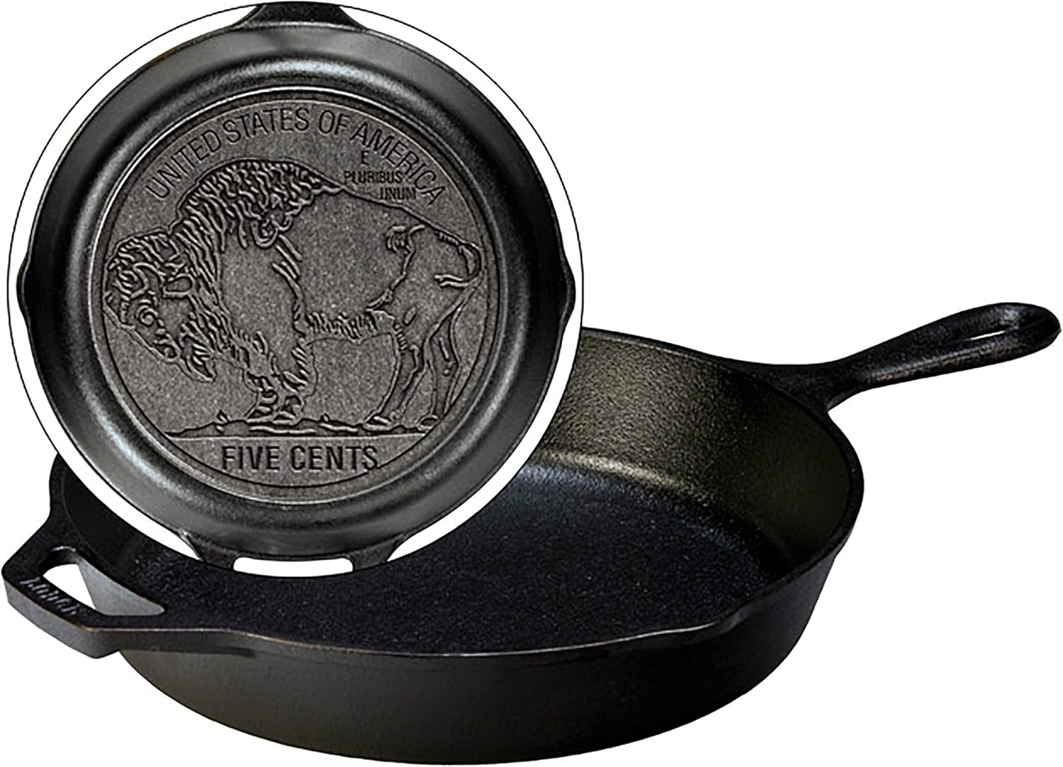Lodge Cast Iron Buffalo Nickel Skillet, 10.25 Inch