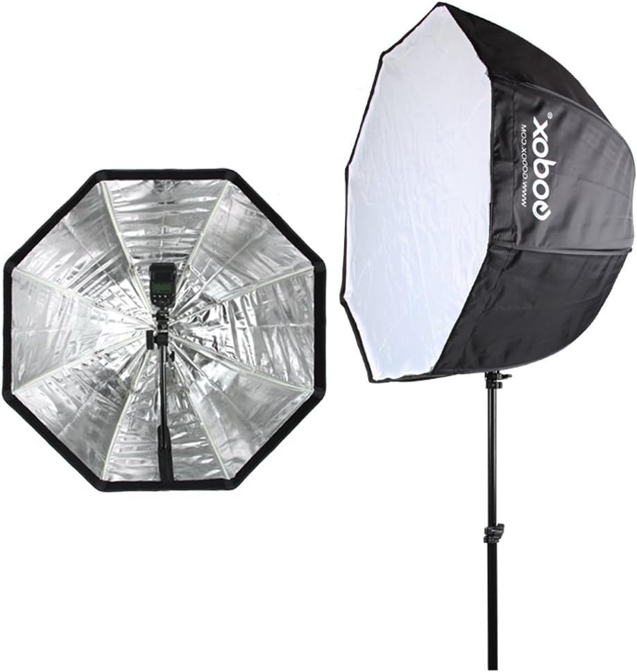 Godox 47/120cm Umbrella Octagon Softbox Reflector with Carrying Bag for Portrait or Product Photography with SUPON USB LED (120cm)