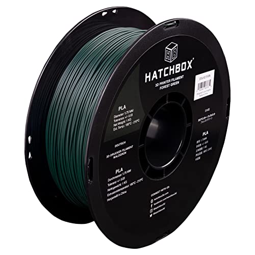 HATCHBOX 1.75mm Black PLA 3D Printer Filament, 1 KG Spool, Dimensional Accuracy +/- 0.03 mm, 3D Printing Filament