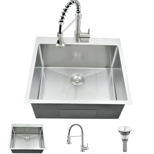 25 Inch Drop In Utility Sink with Faucet, 25