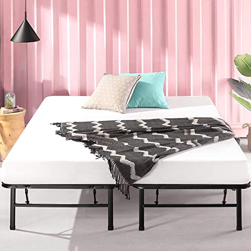 ZINUS Rumi 14in Full Metal Bed Frame, Quick Assembly SmartBase® Mattress Foundation, Heavy Duty Sturdy Steel with No Box Spring Needed, Eco-Friendly Packaging, Black