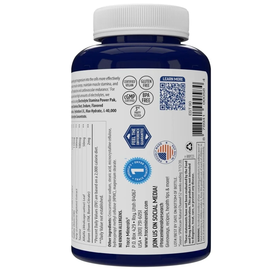 Trace Minerals Electrolyte Stamina Tablets Supplement, Sugar Free Electrolytes, 300 Tablets