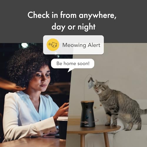 Furbo 360° Cat Camera - Unlock Camera & Smart Features w/Paid Plan: Home Security & Pet Safety Alerts, Rotating Treat Dispenser w/Speaker, Smart Cam w/Phone App (Subscription Required, 3mo Minimum)