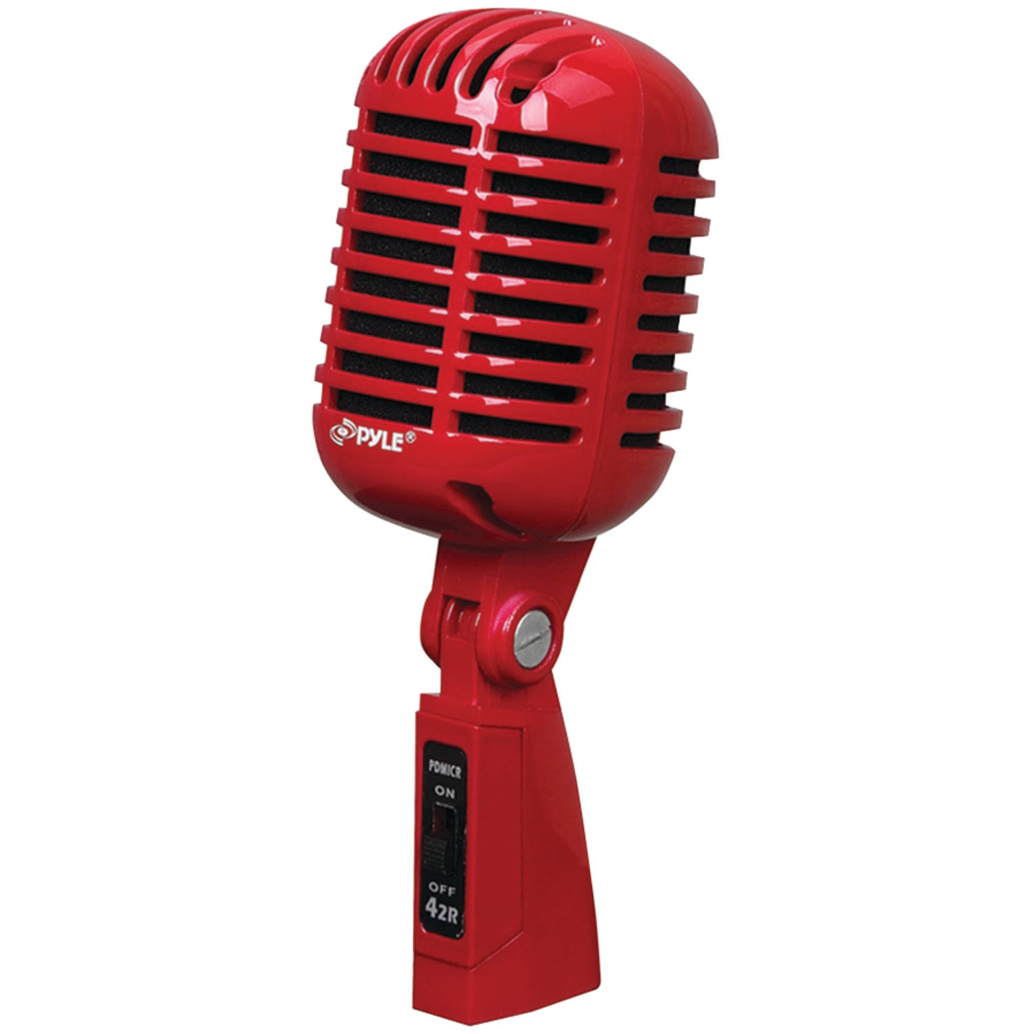 Pyle Pdmicr42r Classic Retro-Style Dynamic Vocal Microphone (Red)