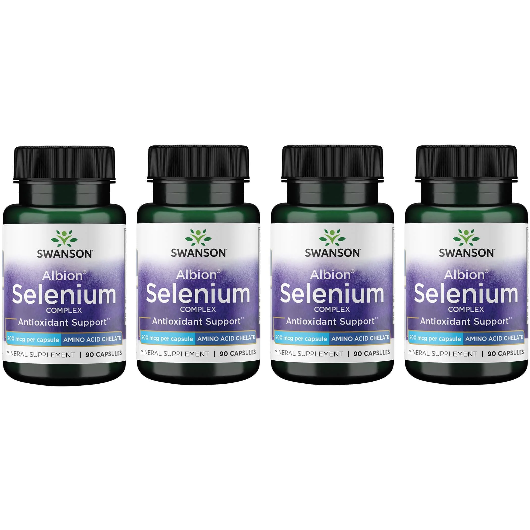Swanson Albion Selenium Complex 200 mcg 90 Caps 4 Pack