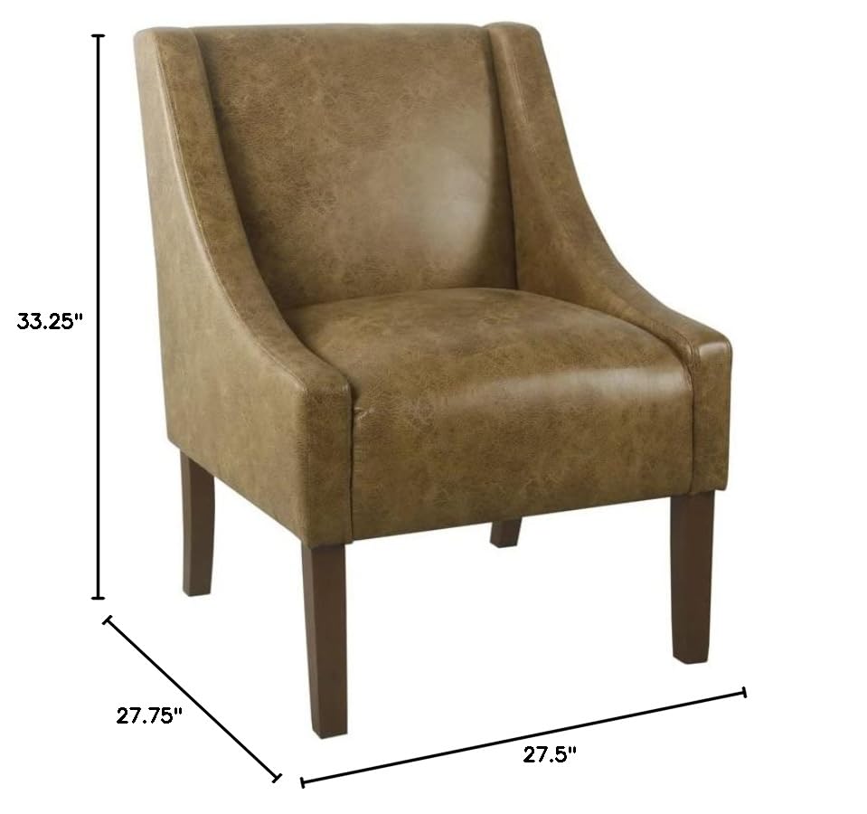 HomePop Velvet Swoop Arm Accent Chair, Suri Blue